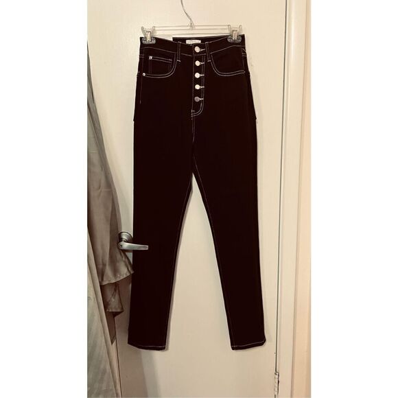 WEWOREWHAT BLACK DANIELLE BUTTON FLY JEANS WOMENS SIZE 26 NEW - Picture 3 of 11